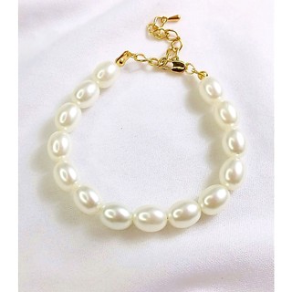 Pulseira de Perola Barroca - Pulseira de Pérolas e Corrente Dourada Folheada 18k - Acessórios