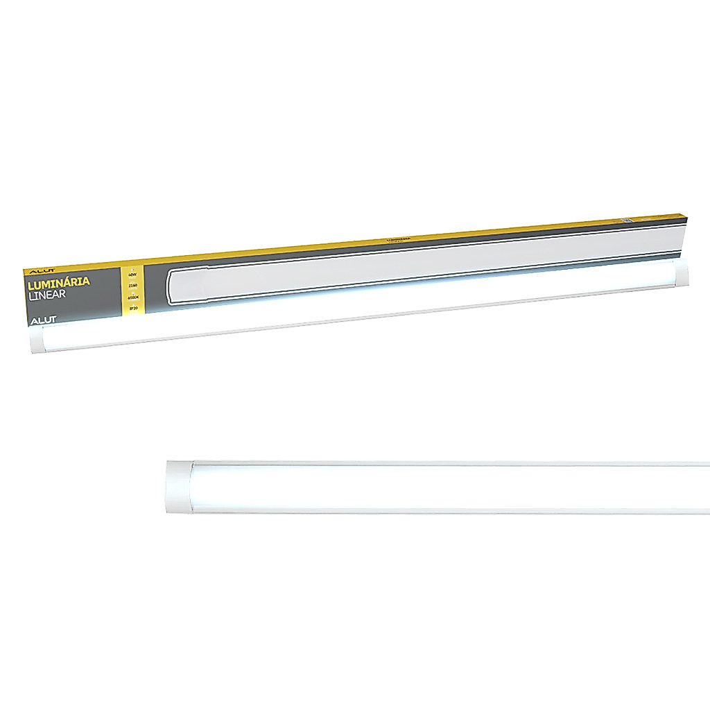 Luminaria Led Linear 40w 6500K Branco Frio 110v/220v Ip20 Branco Cod: ALUT000402 Alut By Avant
