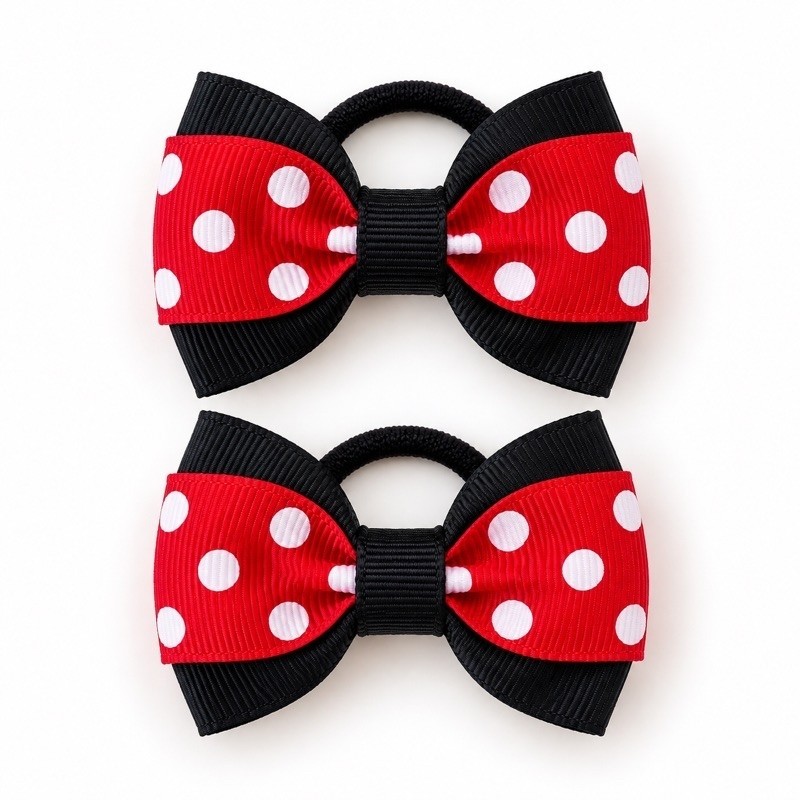 Laço Infantil Minnie Poá | Xuxinha Infantil Poá e Vaquinha