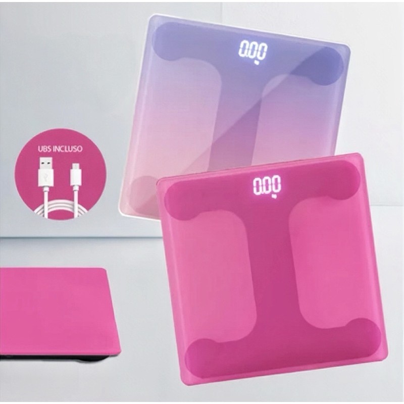 🔥Balança de Peso Corporal Digital USB Balança Colorido de Banheiro de Banho com tela LED até 180KG