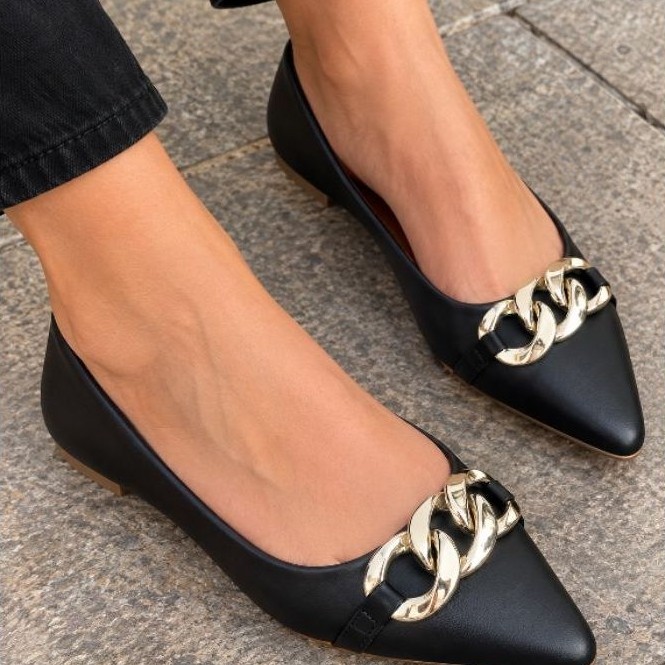 Sapatilha Bico Feminina Fino Casual Confortável Sapato feminino bico fino