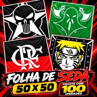 Folha de Seda 50x50 Estampada para Pipa Papagaio Raia – Pacote 100 Unidades