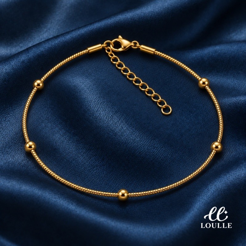 Pulseira A Prova D'água Não Escurece Hipoalergênica Bolinhas Semi Joia Premium Dourado
