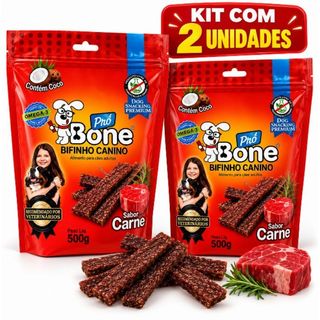 kit Bifinho Pró Bone Carne para Cães 2 Pacotes 500g