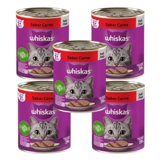 KIT COM 5 LATAS PATÊ WHISKAS GATO 290G