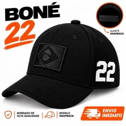 Boné Brasil 22 Bordado com Bandeira Brasileira Aba Curva Ajustável Unissex ENVIO - IMEDIATO