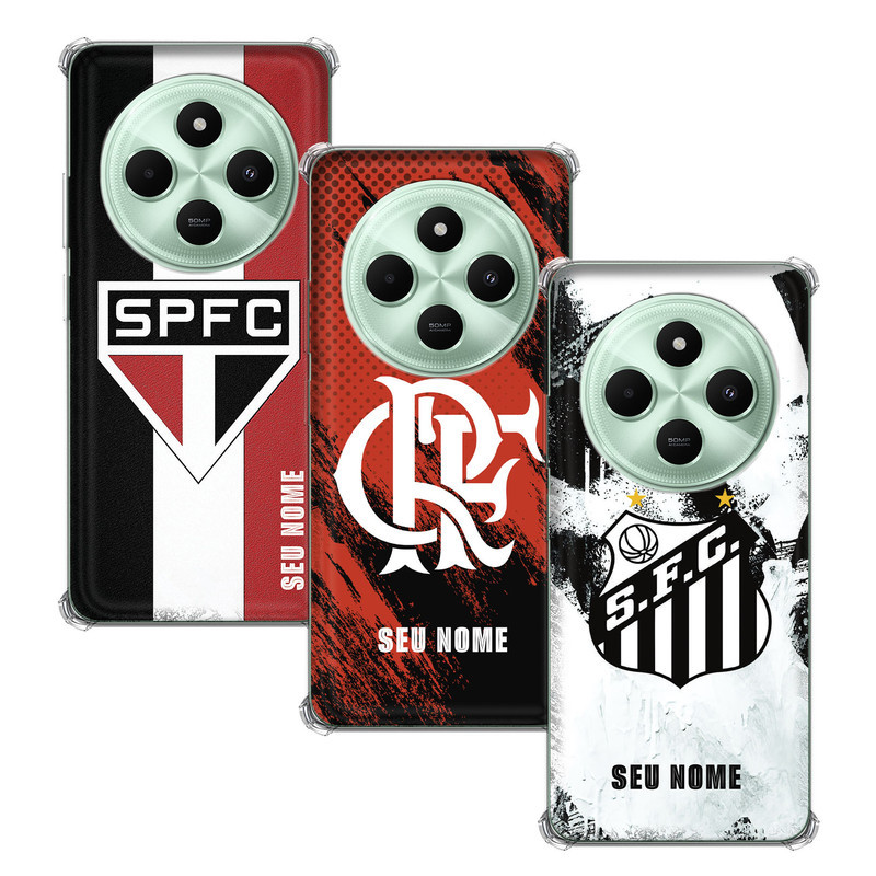 Capinha Personalizada Times Nacionais para Xiaomi Poco C75 com nome