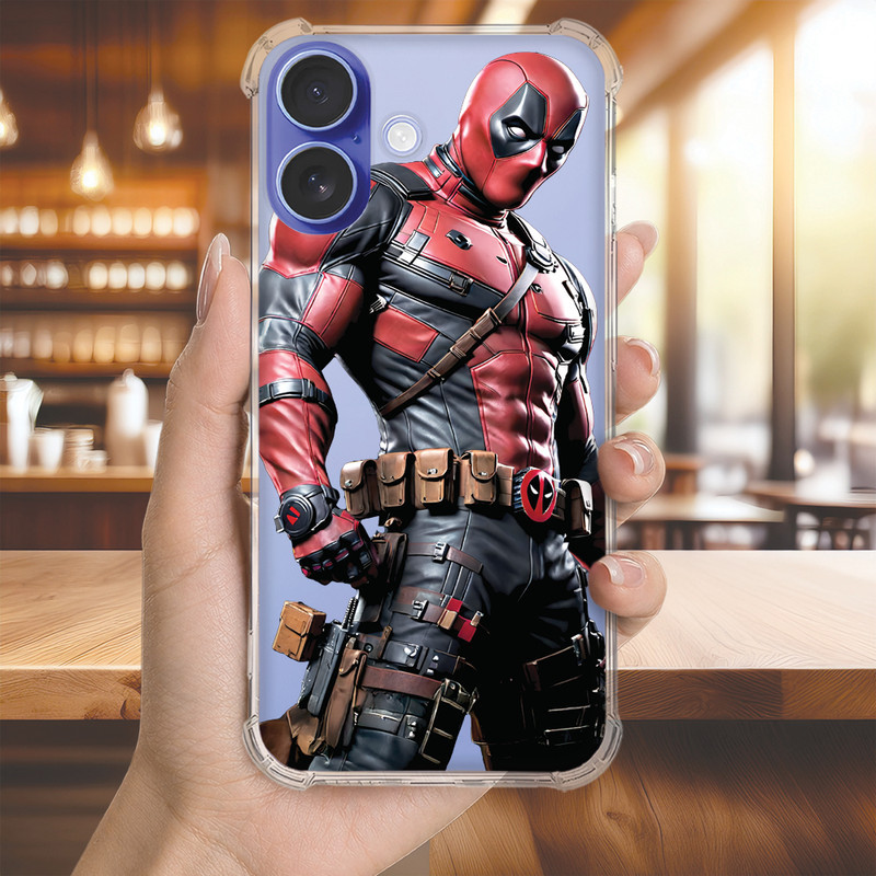 Capa Capinha IPHONE 16 PRO MAX PLUS 15 14 13 12 11 Anti-impacto Personalizada geek DEADPOOL (3454)