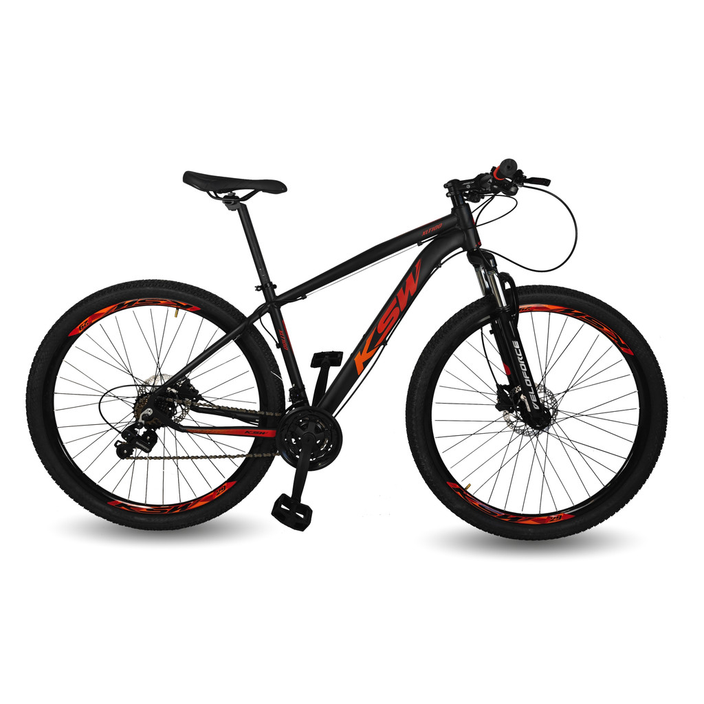 Bicicleta Aro 29 Ksw 21 Marchas Shimano Freios Disco e Trava