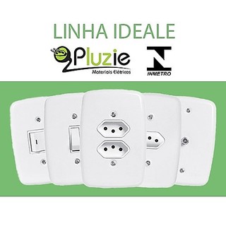 Conjunto de tomada e interruptor Pluzie linha Ideale 4x2