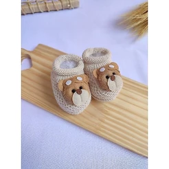 sapatinho de bebĂȘ tricĂŽ linha menino antialĂ©rgico recĂ©m nascido 0-3meses sapato bebĂȘ RN sapatinho urso.