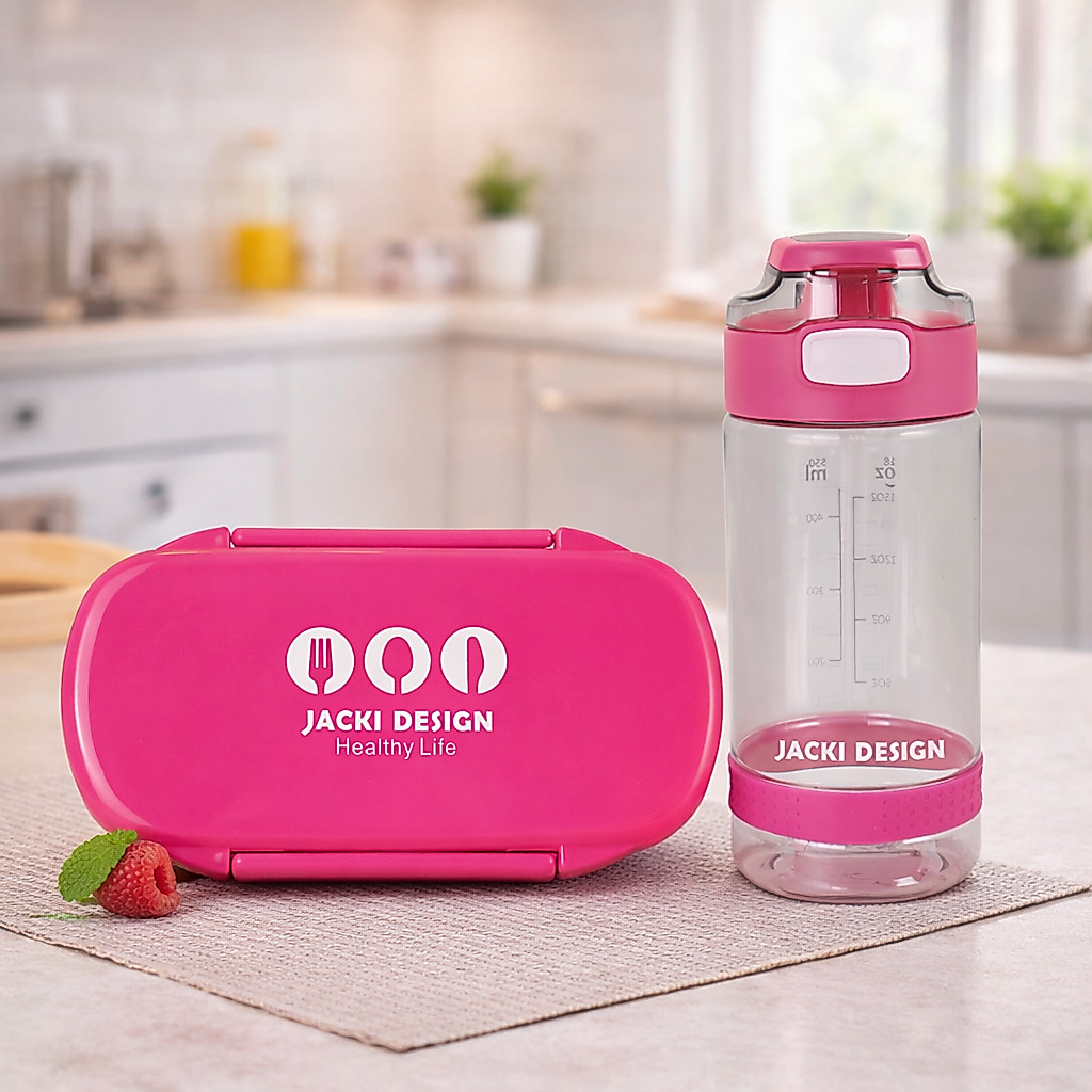 Conjunto Pote p/ Lanche 450ml e Garrafa 550ml - Jacki Design