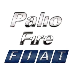 ￼emblemas letreiro Fiat Palio Fire peça cromada fita 3M kit 3 Peças ano modelo 2000 a 2006