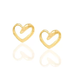 Brinco Rommanel folheado a ouro 18k coração