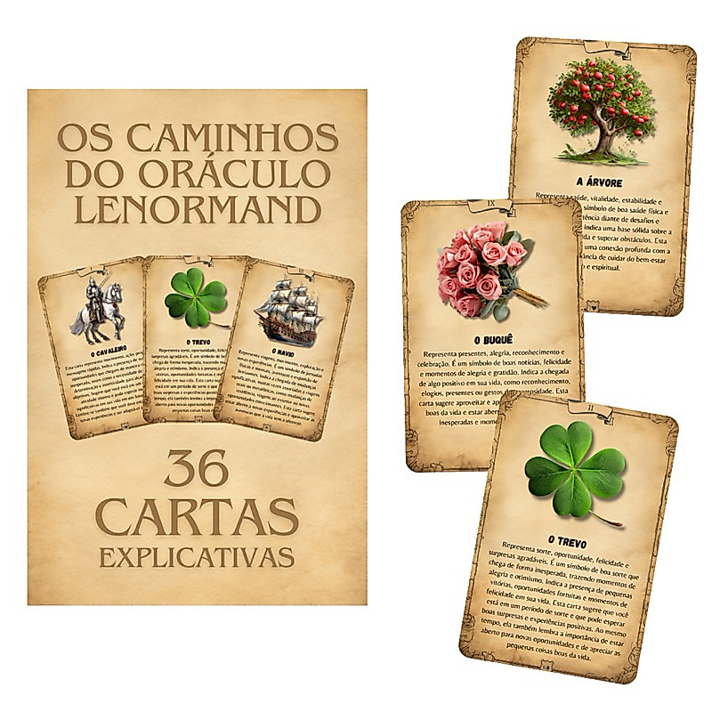 Baralho Tarot Os Caminhos Do Oráculo Lenormand P/ Iniciantes 36 Cartas Plastificadas Lançamento