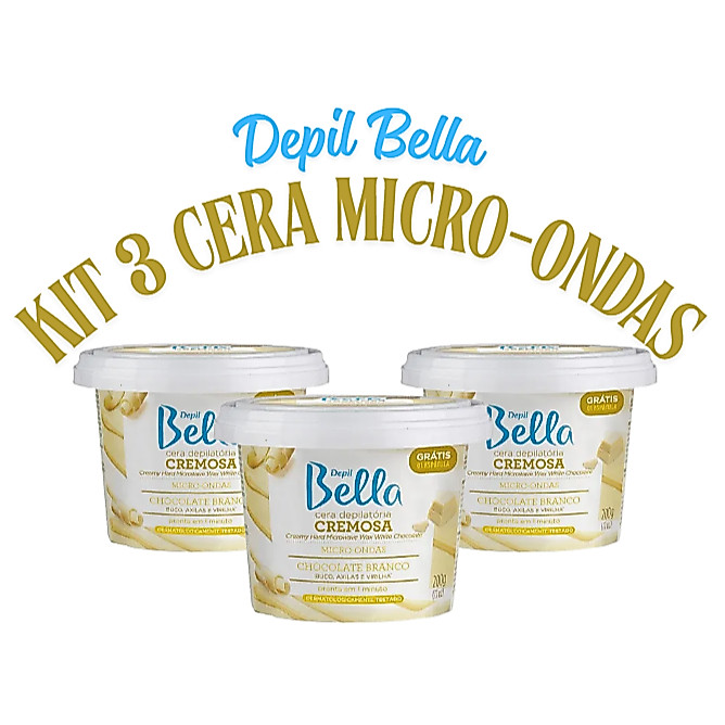 Cera Cremosa Chocolate Branco Micro-ondas 100g Depil Bella (3 Unidades)