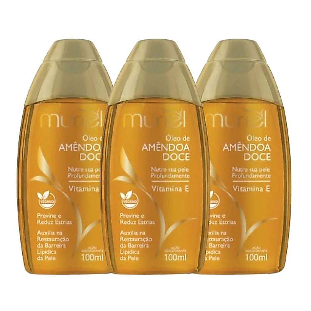 Kit 3 und Óleo Corporal Muriel Amêndoa Doce 100ml