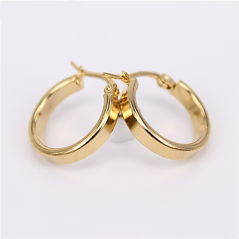 Par de Brincos Argola Feminino Aço Inoxidável antialérgico banhado ouro 18k