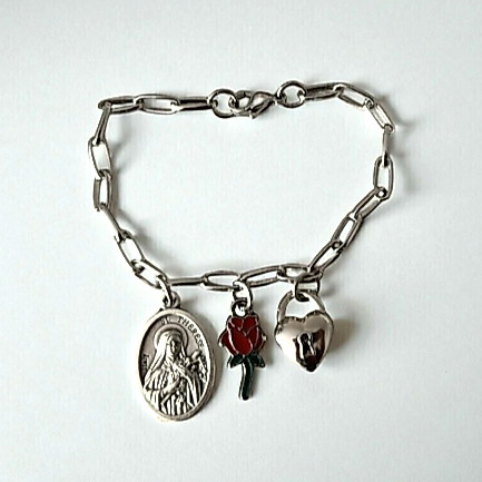 Cadeia de Consagração a Nossa Senhora Medalha Rosa e Cadeado - Mod 7