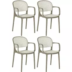 Kit 4 Cadeiras de Jantar Roma Prática com Braços para Sala e Cozinha