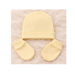 1 kit touca + luva 100% algodão Bebê de 0 a 4 Meses Diversas Cores