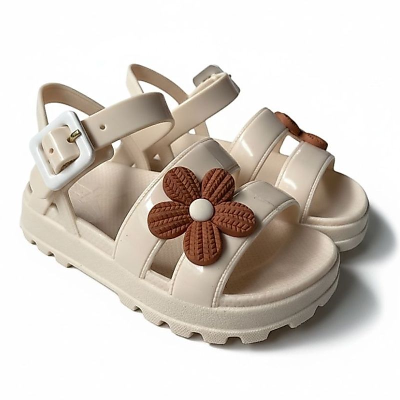 Sandália Infantil Menina com Enfeite lindo de Flor, Leve e Confortável para o dia a dia