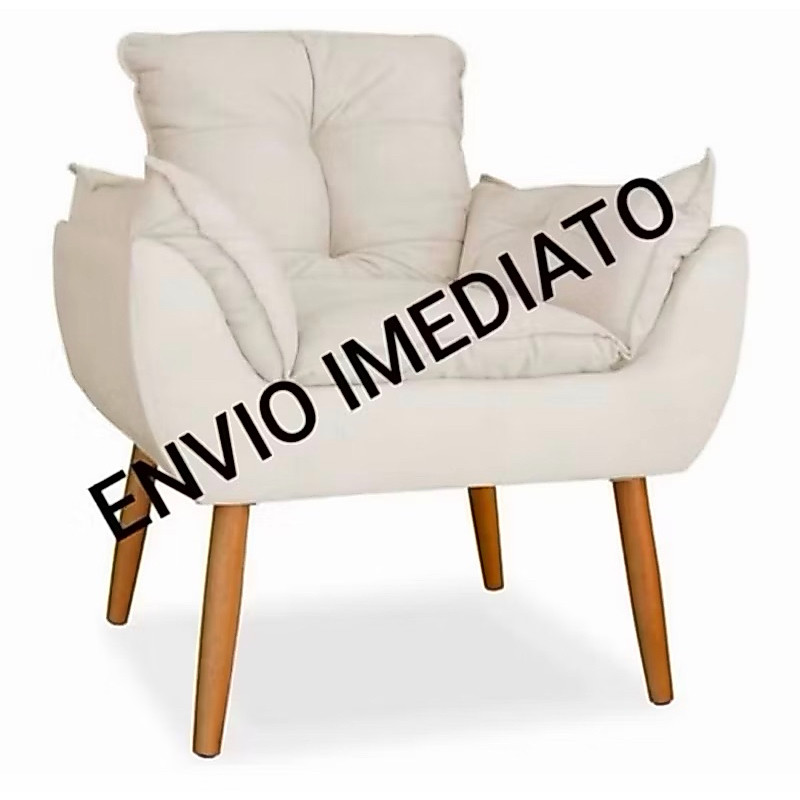Poltrona opala envio imediato suede bege