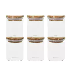 Potes de Mantimentos de 200ml com Tampa Bambu Oikos - 6 Pçs