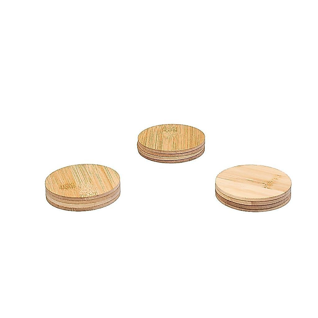 Kit Porta Copos de Bambu Redondo 12 Peças - Mozcada