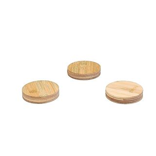 Kit Porta Copos de Bambu Redondo 12 Peças - Mozcada