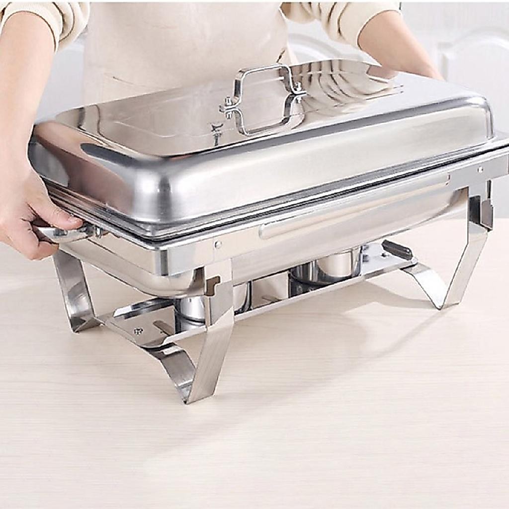 Rechaud Inox Retangular 9 Litros C/ 1 Cuba Gn Banho Maria · foto 2