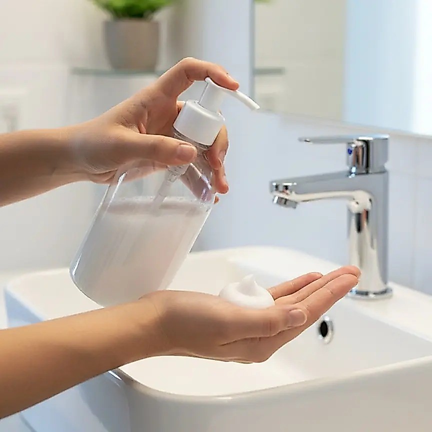 Kit 5 Dispenser Sabonete Liquido Frasco Saboneteira 500ml Válvula Shampoo Condicionador Álcool em Gel Banheiro Lavabo — imagem 2 de 2
