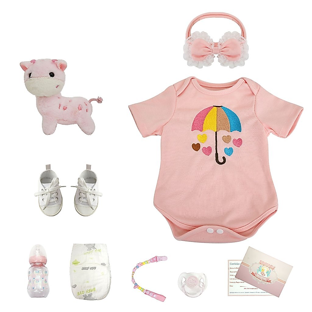 Bebê Reborn Boneca Silicone Realista 48cm Menina Ohlo Azul Pode dar Banho Brastoy · foto 2