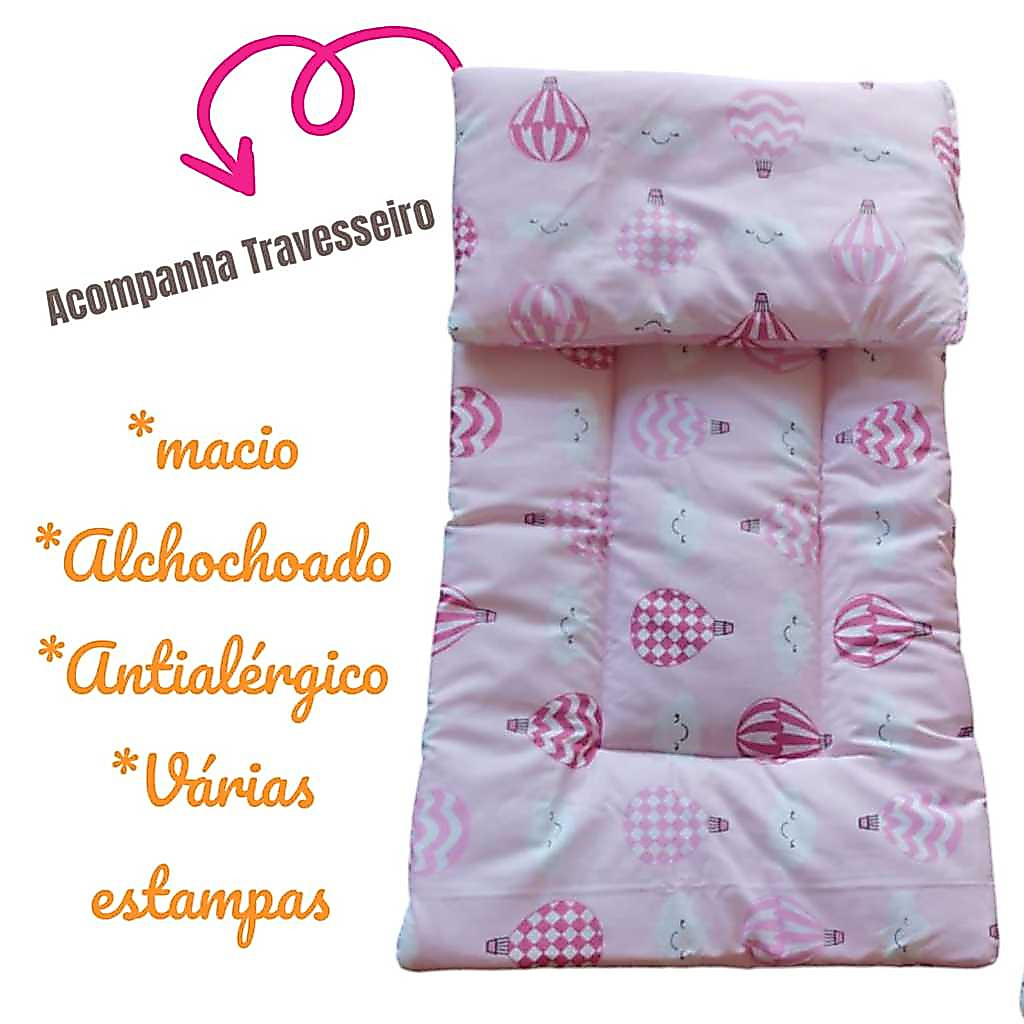Imagem Colchonete com Travesseiro Bebê Macio KIT 2peças