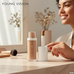 YOUNG VISION Contorno Líquido 3D com Pincel Ferradura, 5 ml Edição Primavera – Maquiagem Diária/Glam