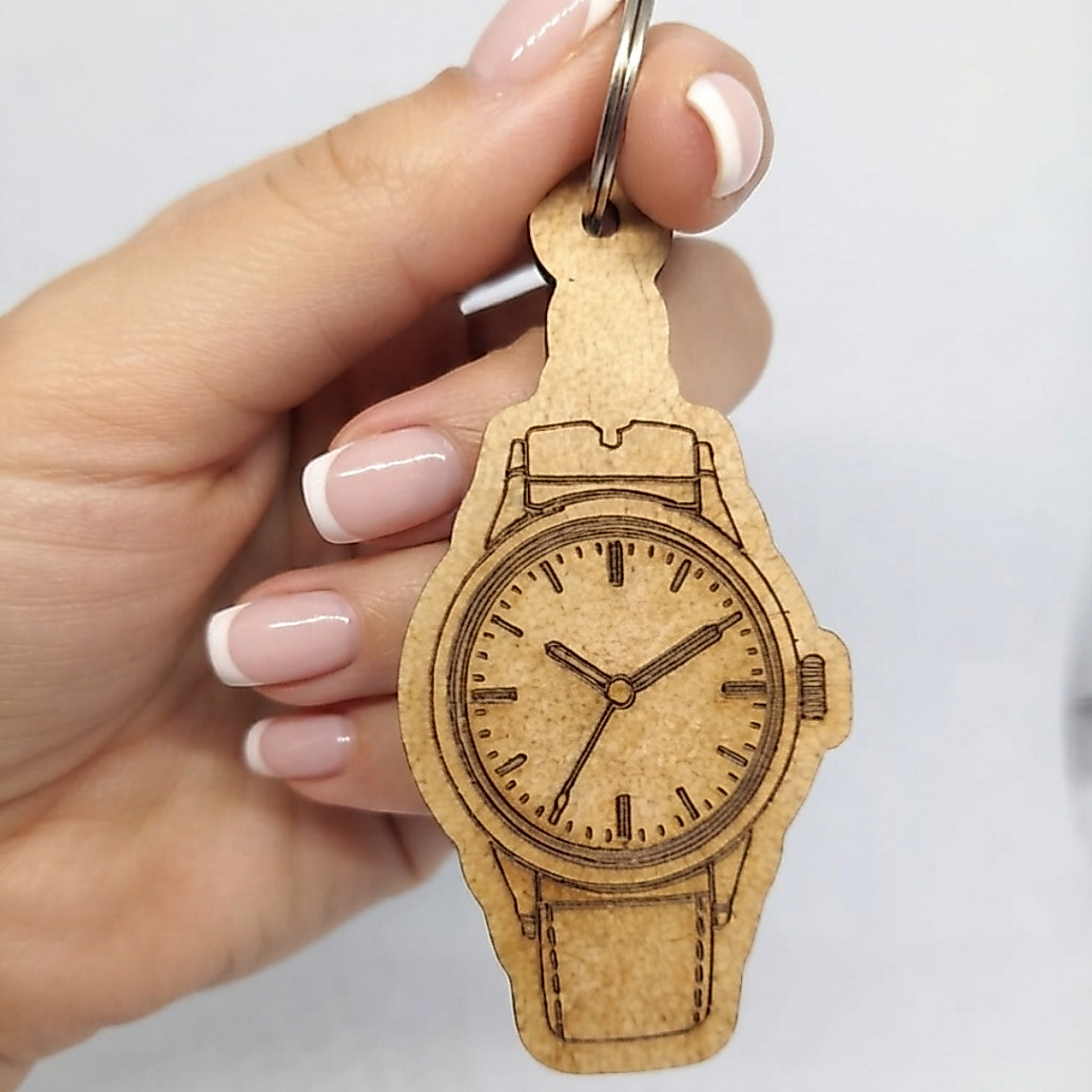 Kit Chaveiro Relógio em MDF | Atacado 25, 50 e 100 Unidades | Ideal para Brindes e Personalização