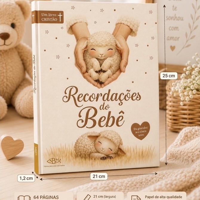 Livro Recordações Do Bebê Cristão Ovelhinha Até 5 Anos