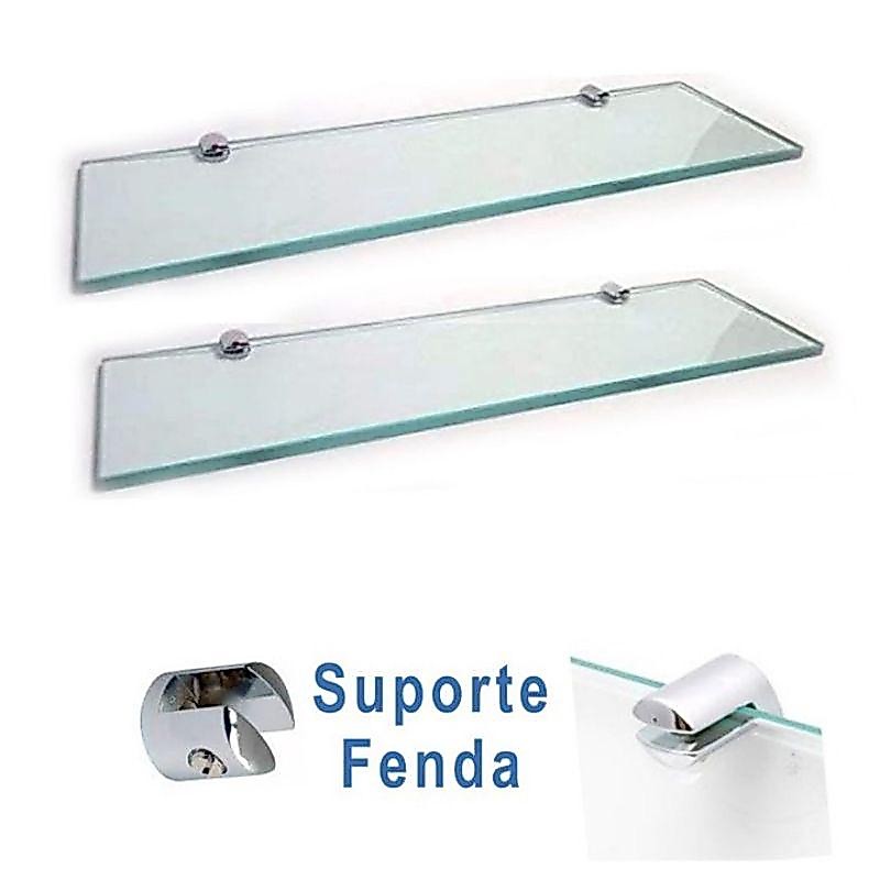 Kit Com 3 Prateleiras De Vidro Para Colocar em Casa Banheiro Quarto Enfeitar ou Usar como Supote