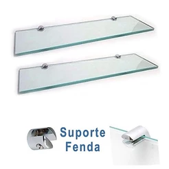 Kit Com 3 Prateleiras De Vidro Para Colocar em Casa Banheiro Quarto Enfeitar ou Usar como Supote