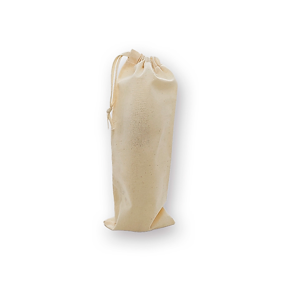 Saco Algodão Cru para Garrafa P - 12x30cm - 5 unidades - Rizzo