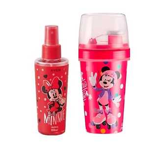 Kit Presente Minnie com Colônia 150ml e Copo Rosa com Tampa
