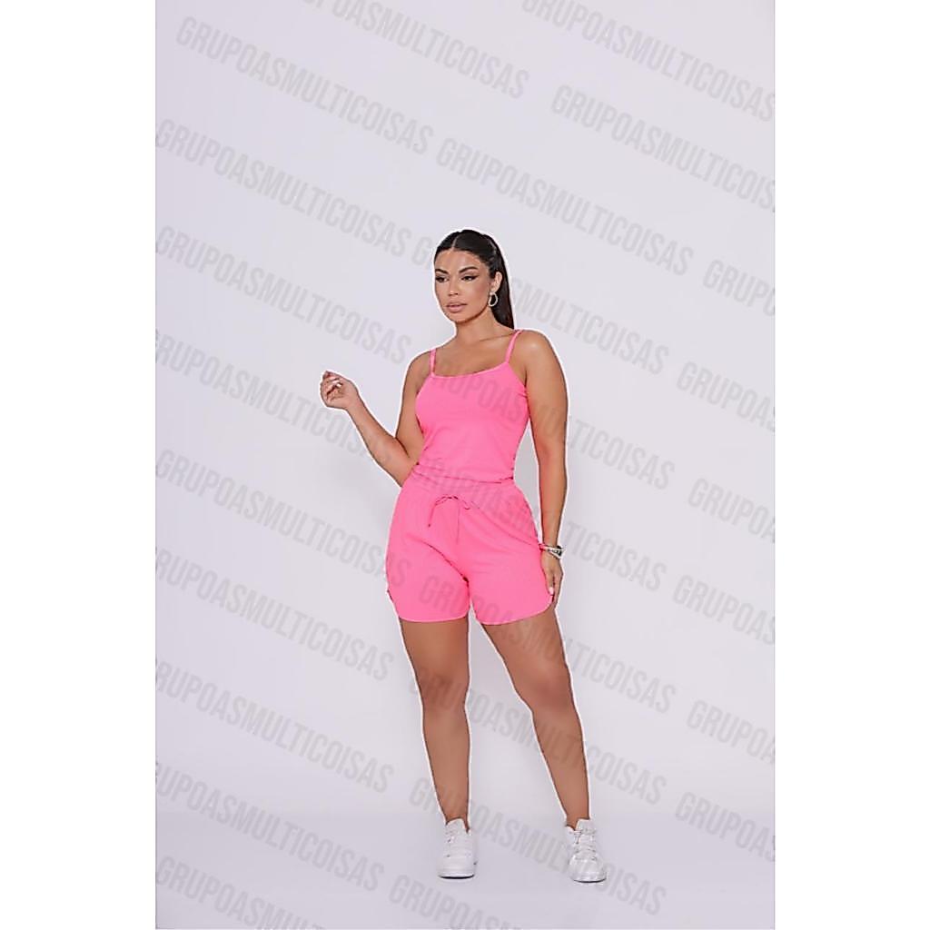 CONJUNTO FEMININO CANELADO TENDENCIA TREINO ACADEMIA SIMPLES CASUAL BASICO KIT FEMININO SHORT CURTO E REGATA DE ALCINHA
