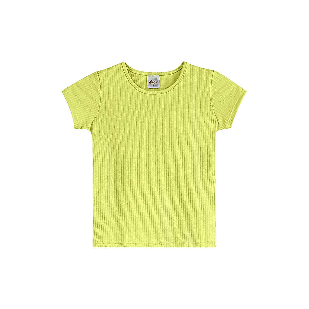 Blusa Básica Infantil Menina Canelada Elian Verde · foto 2