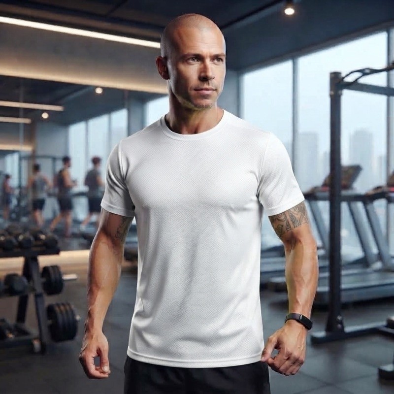 Camiseta Masculina DryFit Lisa Básica Tecido Leve Academia Corrida Exercício Dia a Dia Confortavel