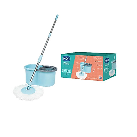 Mop Esfregão Com balde 8 Litros Giratório Centrifuga Mor Limpador Azul