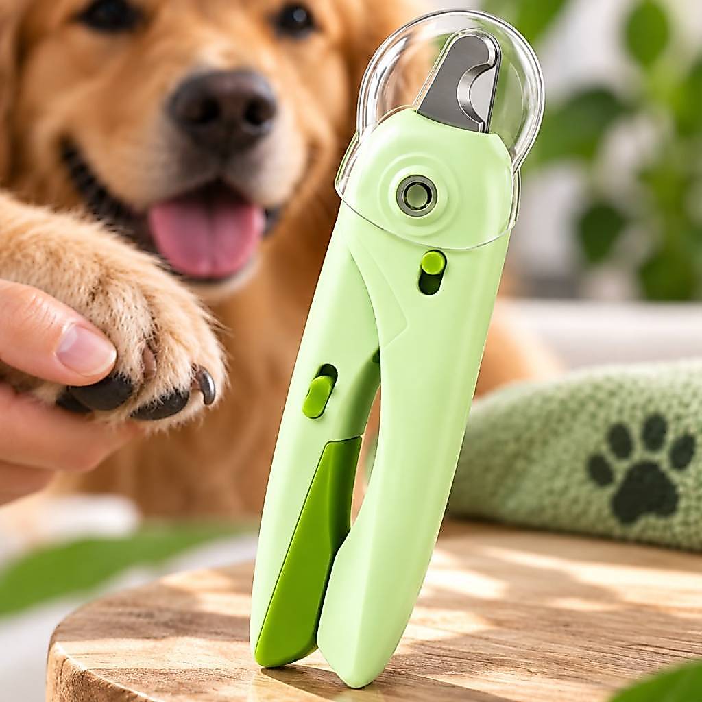 Cortador De Unha Para Pet Alicate + Lixa + Led Cães E Gatos Completa