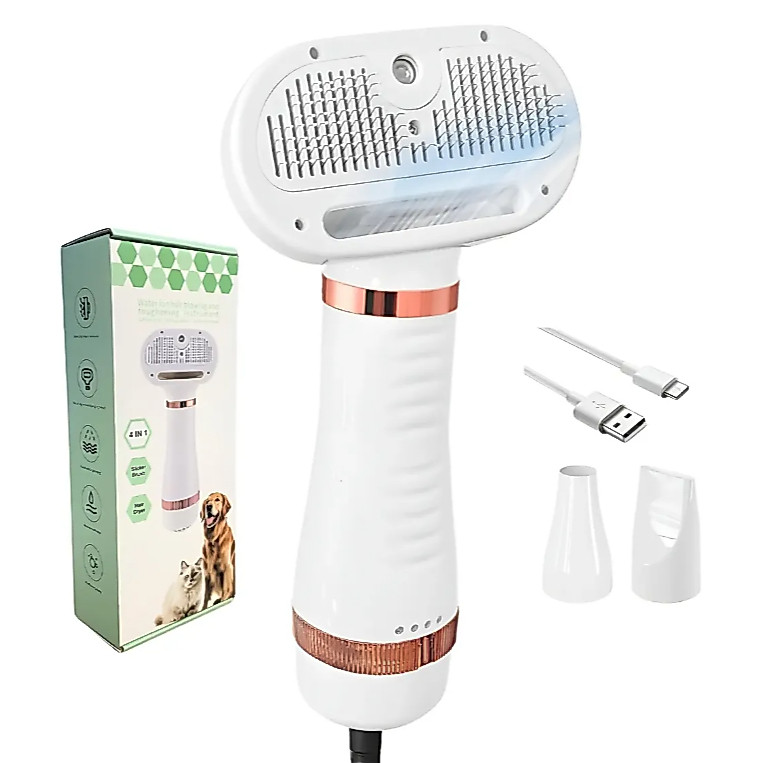 Escova Secadora Pet 2 em 1 para Cães e Gatos – Seca, Penteia, Desembaraça e Remove Pelos 110v/220v