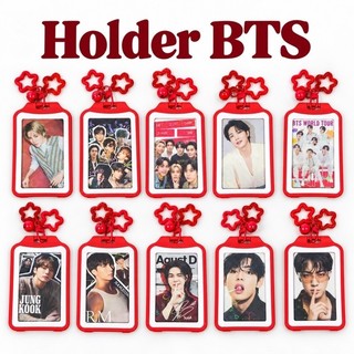 💜 Holder BTS de plástico com photocard holográfico.