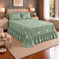 Kit Colcha Cobre Leito Estampado Premio, 400 fios 3 peças, Matelado - (Casal ou Queen)