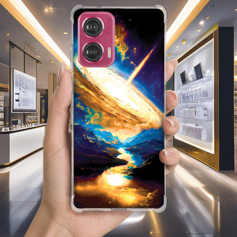 Capa Capinha MOTO G75 G73 G71 G62 G60S G60 G55 G54 G52 G50 G42 Anti-impacto Personalizada espaco GALAXIA (4109)